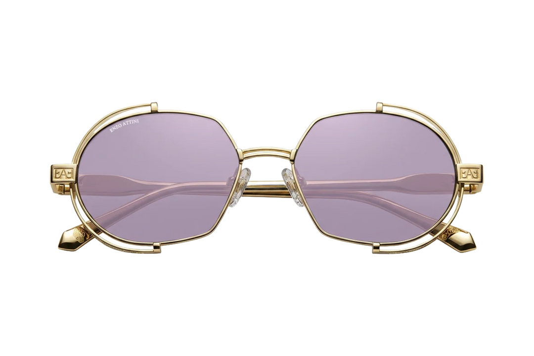 Syze Enzo Attini - Mount Everest ll / Gold Color + Purple Lens - Për meshkuj