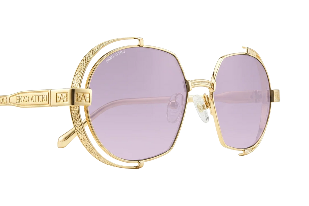 Syze Enzo Attini - Mount Everest ll / Gold Color + Purple Lens - Për meshkuj