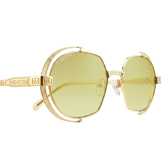 Syze dielli për meshkuj modeli Mount Everest ll yellow nga Enzo Attini me skelet gold dhe lente mbrojtëse, lente