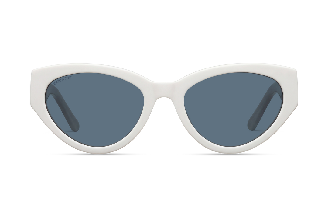 Syze dielli për femra modeli Big Ben nga Enzo Attini me skelet të bardhë dhe lente mbrojtëse, lentet UVA dhe UVB