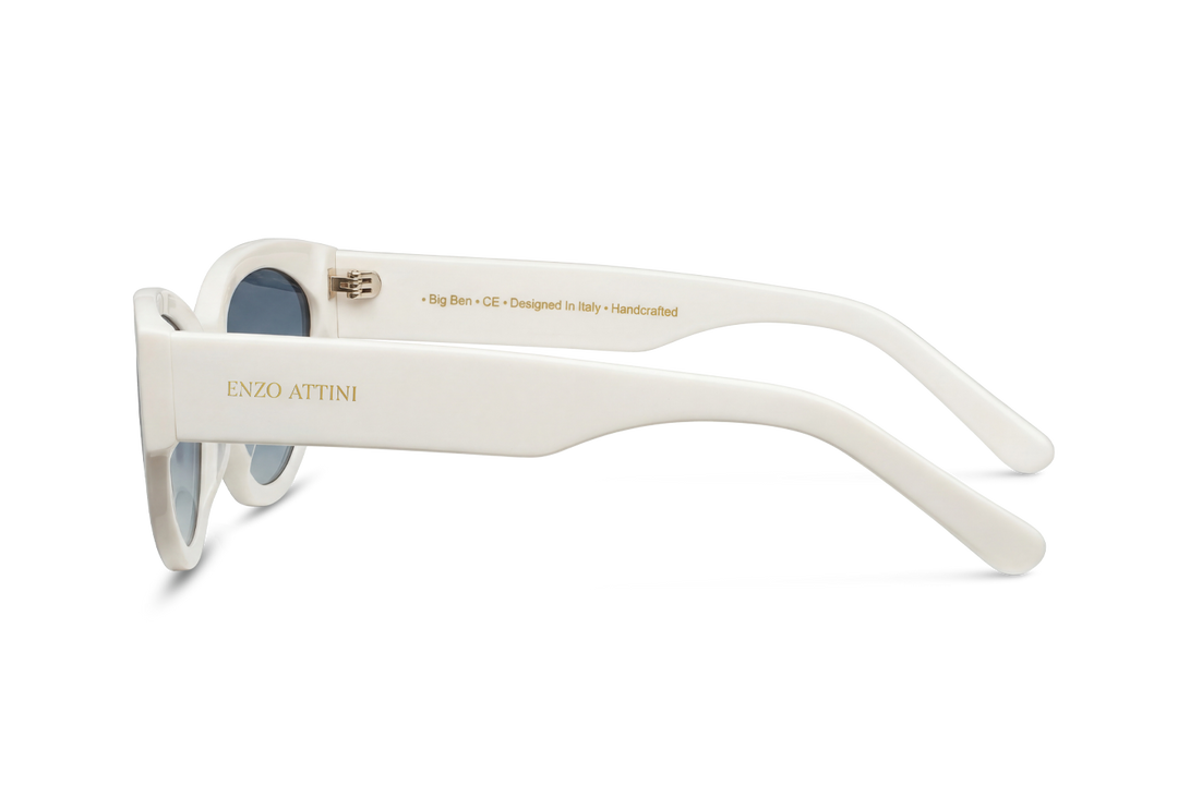 Syze dielli për femra modeli Big Ben nga Enzo Attini me skelet të bardhë dhe lente mbrojtëse, anësore