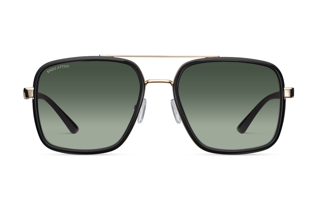 Syze dielli për femra modeli Il Ponte di Rialto green nga Enzo Attini me skelet të zi dhe lente mbrojtëse 