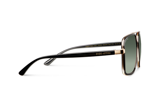 Syze dielli për femra modeli Il Ponte di Rialto green nga Enzo Attini me skelet të zi dhe lente mbrojtëse, anësore, meshkuj