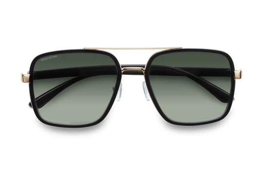 Syze dielli për femra modeli Il Ponte di Rialto green nga Enzo Attini me skelet të zi dhe lente mbrojtëse, le polarizuar, meshkuj