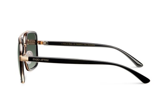 Syze dielli për femra modeli Il Ponte di Rialto green nga Enzo Attini me skelet të zi dhe lente mbrojtëse, skeleti, meshkuj