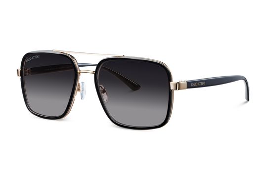 Syze dielli për femra modeli Il Ponte di Rialto nga Enzo Attini me skelet të zi dhe lente mbrojtëse, logo, meshkuj