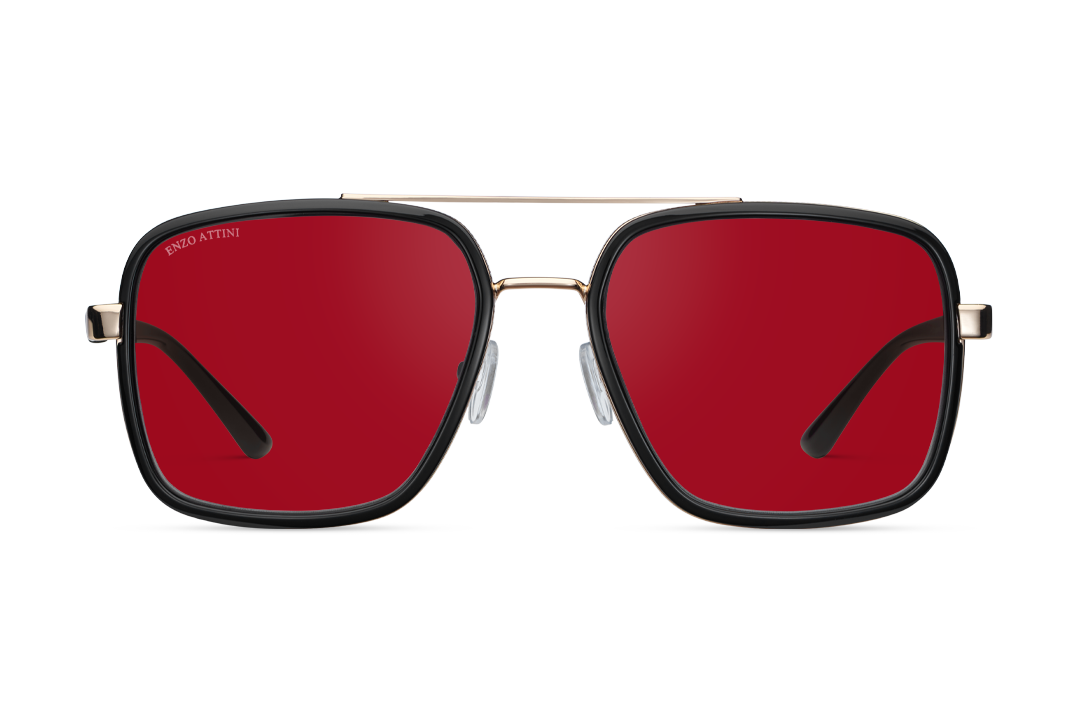 Syze dielli për femra modeli Il Ponte di Rialto red nga Enzo Attini me skelet të zi dhe lente mbrojtëse