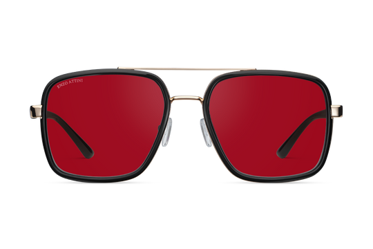 Syze dielli për femra modeli Il Ponte di Rialto red nga Enzo Attini me skelet të zi dhe lente mbrojtëse