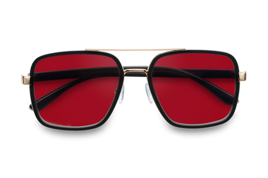 Syze dielli për femra modeli Il Ponte di Rialto red nga Enzo Attini me skelet të zi dhe lente mbrojtëse, le polarizuar, meshkuj