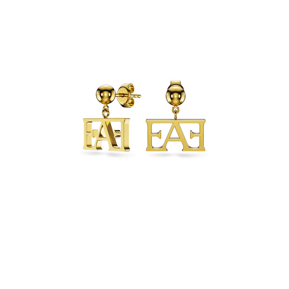 Vathë Monogram Drop Enzo Attini me dizjan gjeometrik dhe monogramë të lëmuar, pamje anash