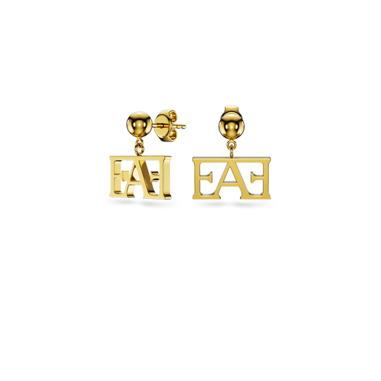 Vathë Monogram Drop Enzo Attini me dizjan gjeometrik dhe monogramë të lëmuar, pamje anash