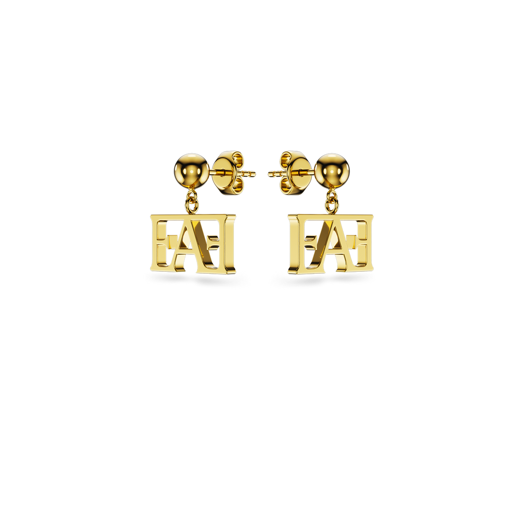 Vathë Monogram Drop Enzo Attini me dizjan gjeometrik dhe monogramë të lëmuar, pamje përballë