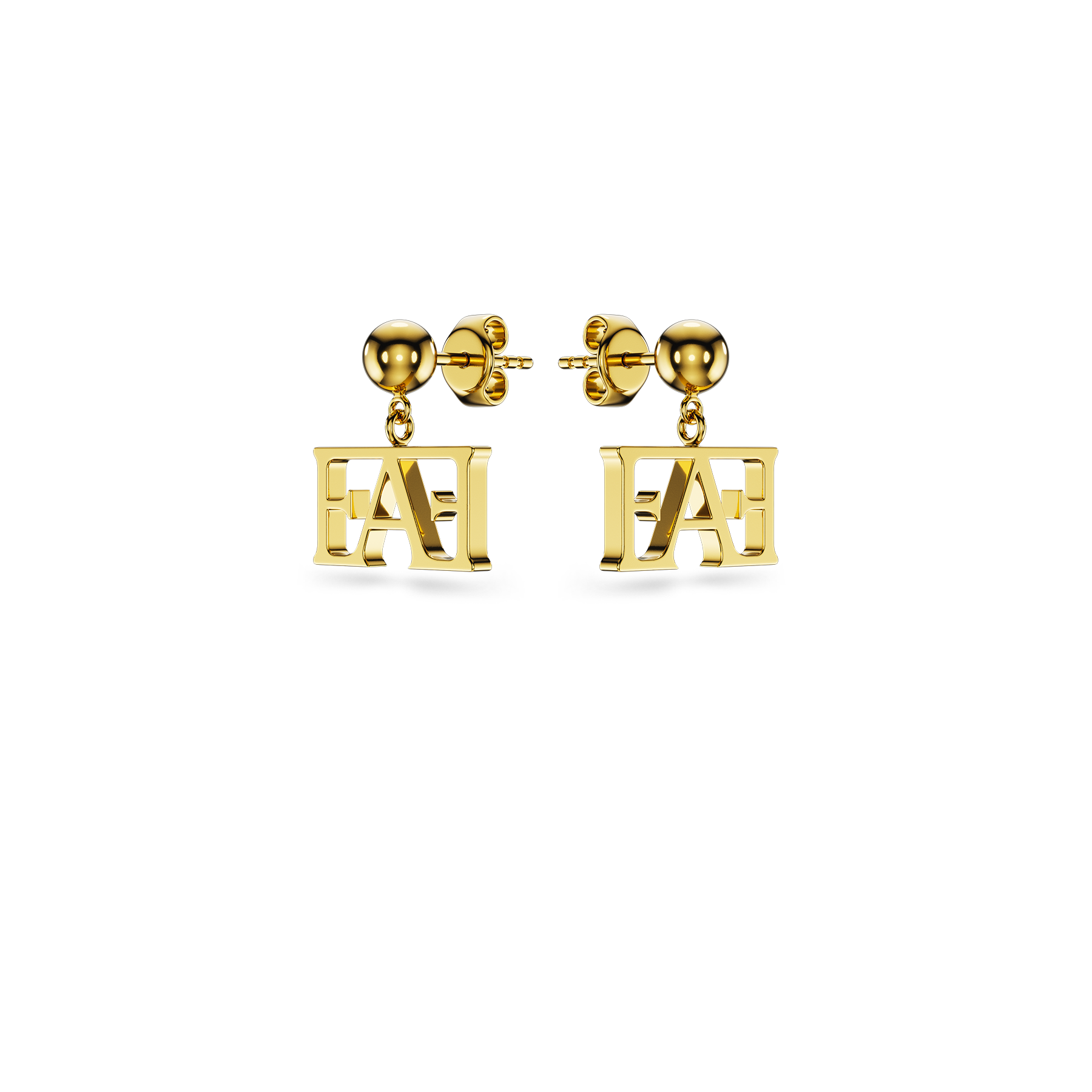 Vathë Monogram Drop Enzo Attini me dizjan gjeometrik dhe monogramë të lëmuar, pamje përballë