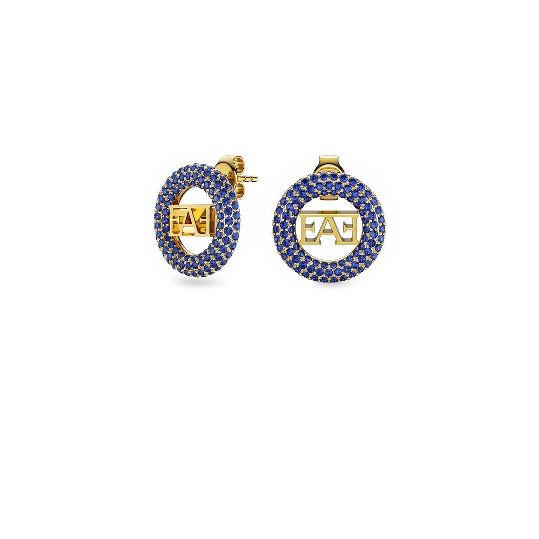 Vathë Halo - Enzo Attini - Gurë Zirkoni blu- Pamja anash