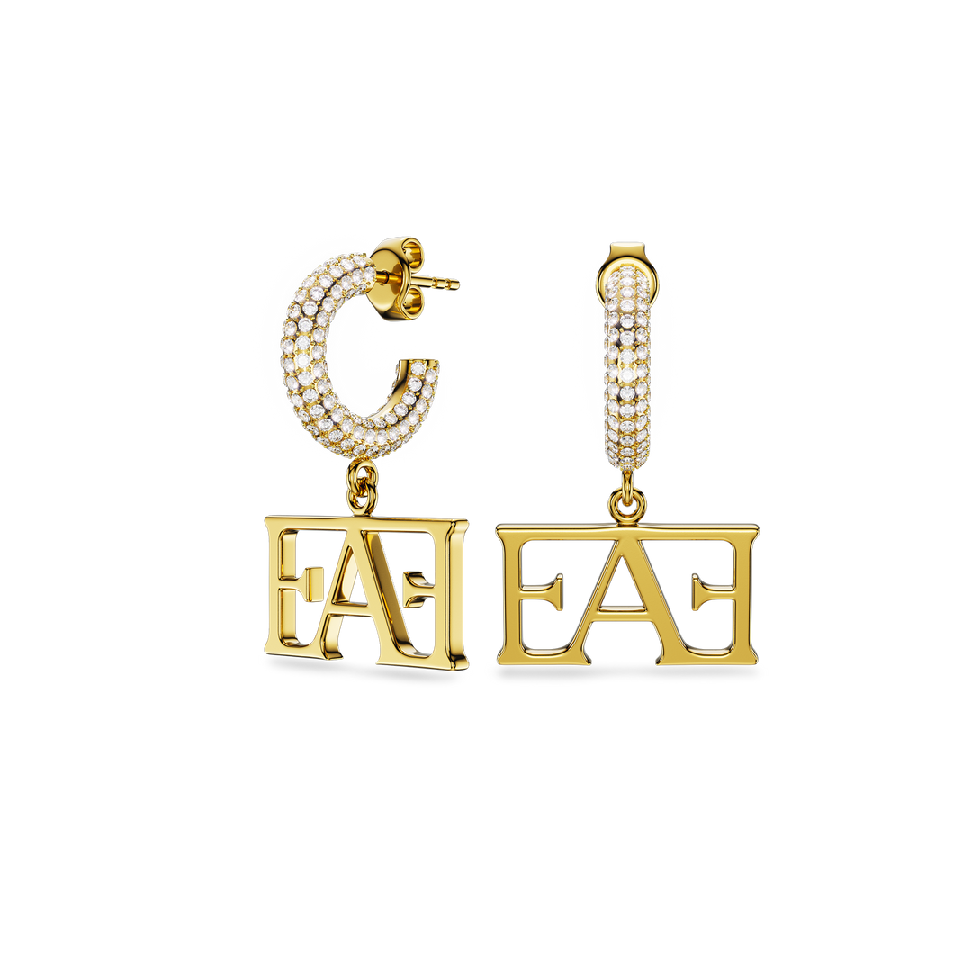 Vathë My Enzo Attini me varëse monogramë dhe rreth me gurë zirkon të bardhë- pamje anash