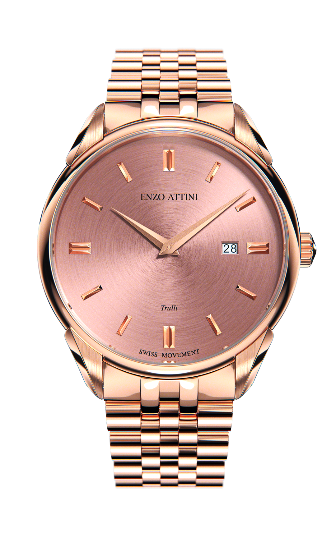Trulli / President Bracelet, Rose Gold Color, Swiss Movement. - Enzo Attini