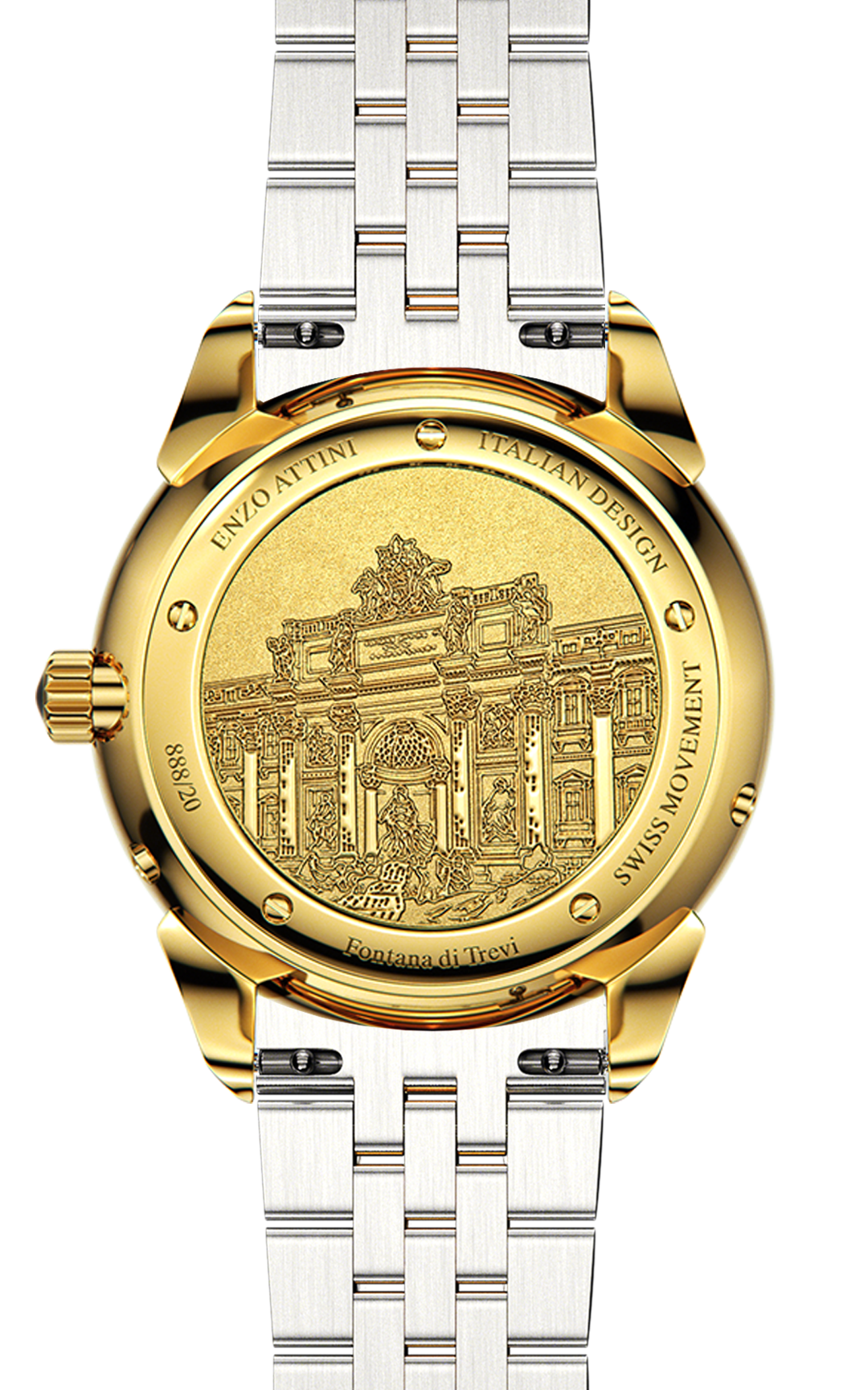 Fontana di Trevi, Roma - President Bracelet / Swiss Movement.