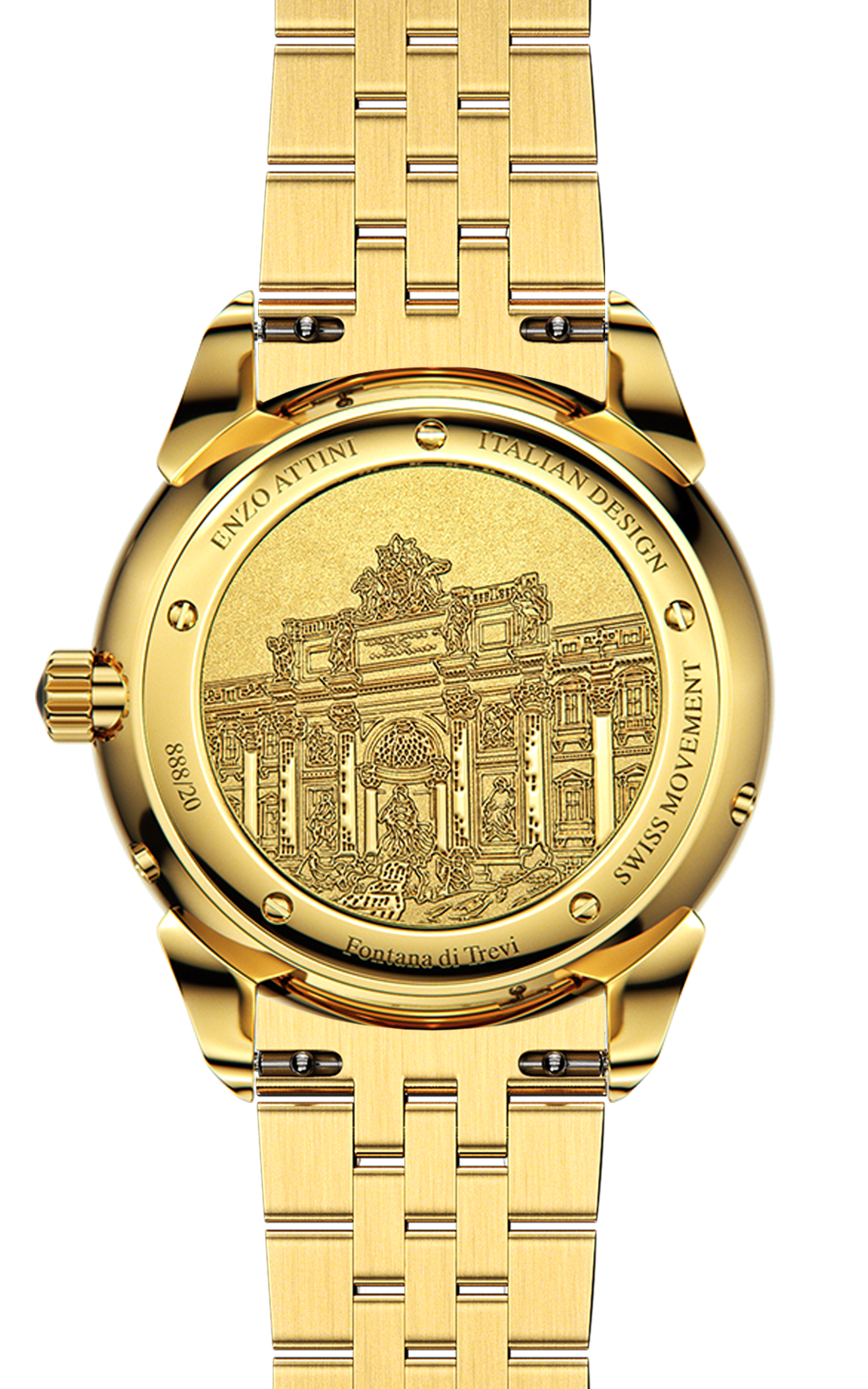 Fontana di Trevi, Roma - President Bracelet / Swiss Movement.