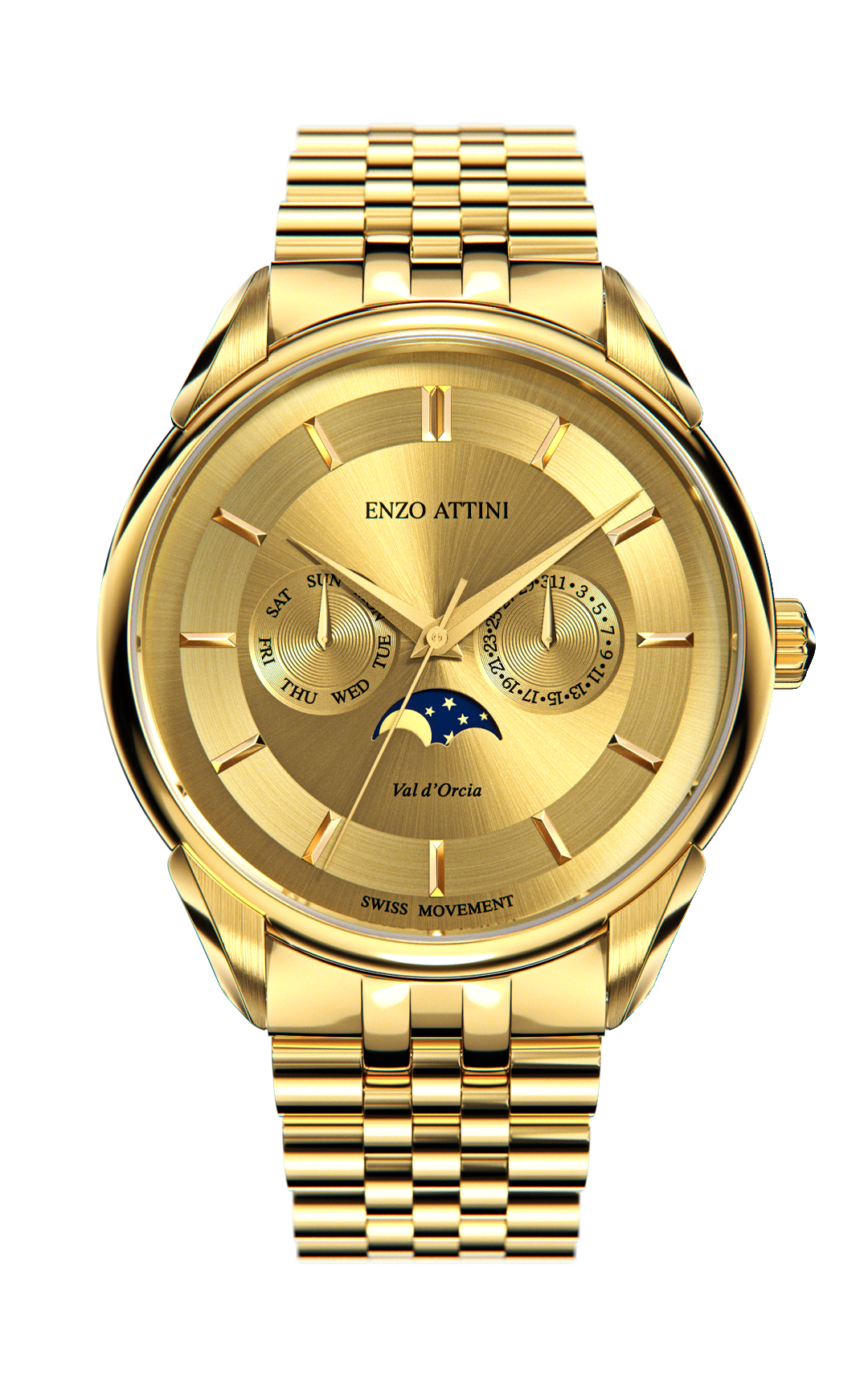 Val d'Orcia ll / President Bracelet, Gold Color, Swiss Movement - Enzo Attini