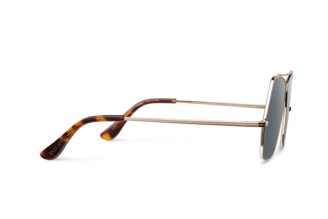 Syze Enzo Attini - Lake Geneva / Tortoise & Gold Color + Dark Black Lens - Për meshkuj