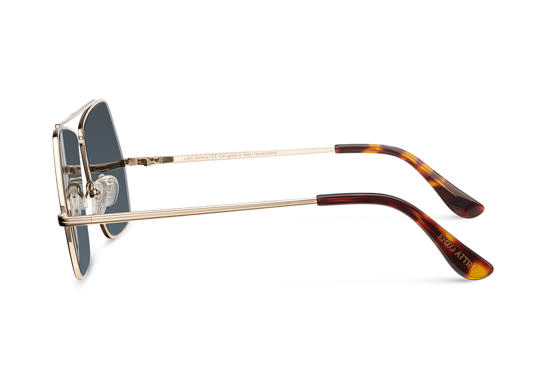 Syze Enzo Attini - Lake Geneva / Tortoise & Gold Color + Dark Black Lens - Për meshkuj