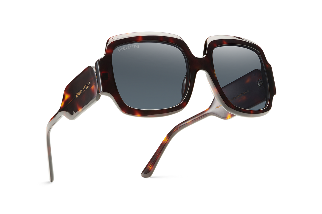 Syze Enzo Attini - Piazza della Signoria / Tortoise Red + Dark Black Lens. Për femra