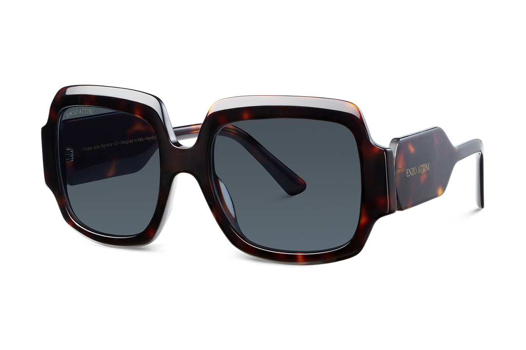 Syze Enzo Attini - Piazza della Signoria / Tortoise Red + Dark Black Lens. Për femra