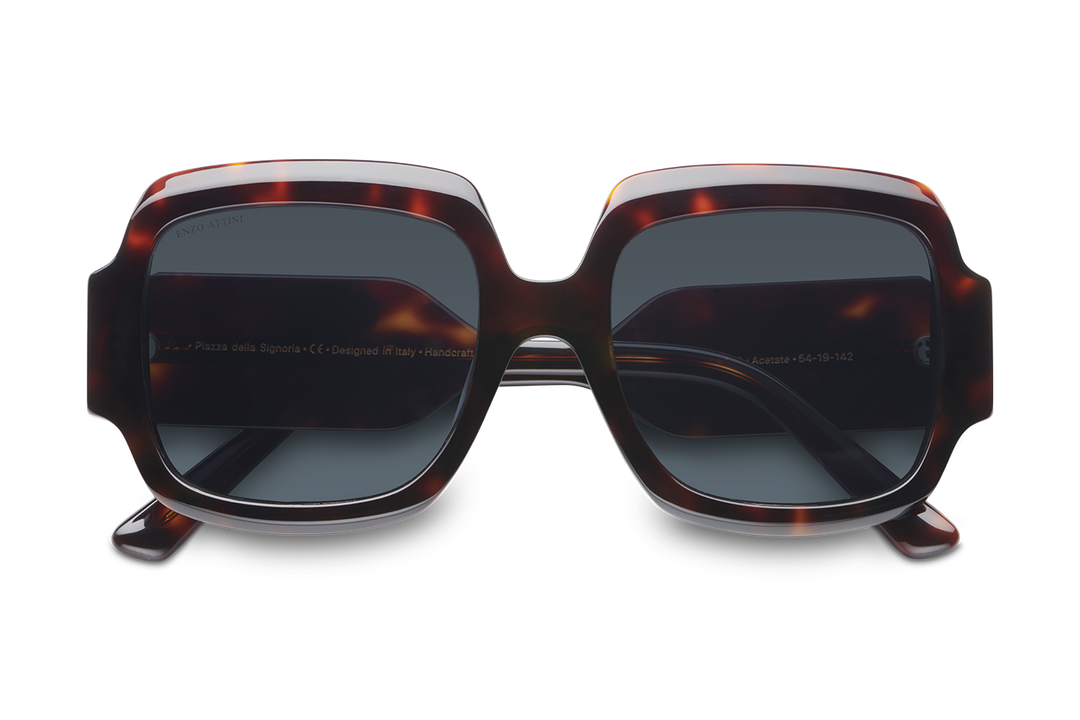 Syze Enzo Attini - Piazza della Signoria / Tortoise Red + Dark Black Lens. Për femra